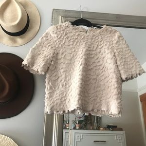 H&M cropped faux fur top